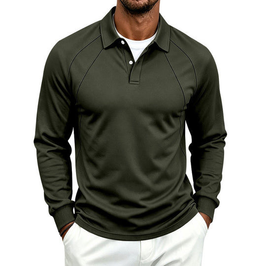 Herren Polo-Sweatshirt mit Raglanärmeln, Halbknopfleiste und Rippbündchen Nord Taschen