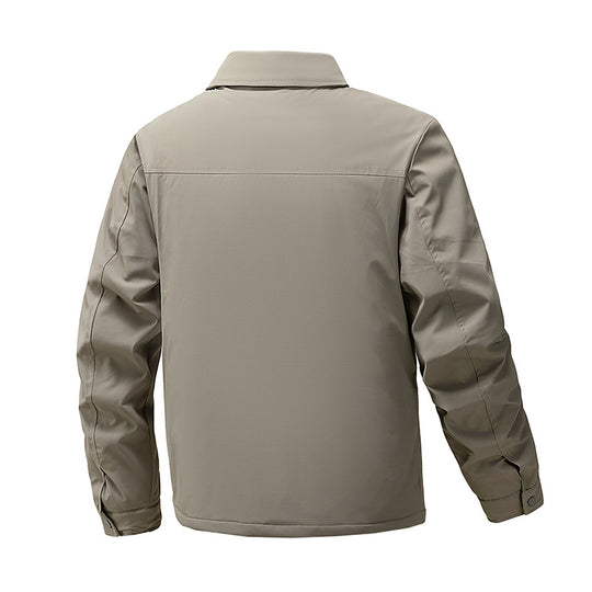 Herren Leichte wasserabweisende Übergangsjacke mit verdecktem Reißverschluss und Hemdkragen Nord Taschen