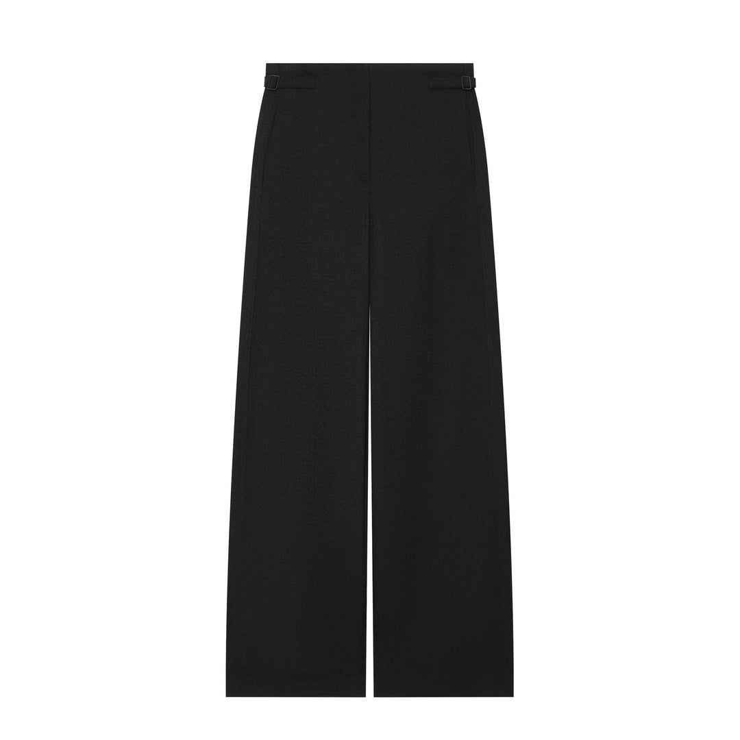 Damen Hochtaillierte Culotte-Hose mit weitem Bein und dekorativem Taillengürtel Nord Taschen