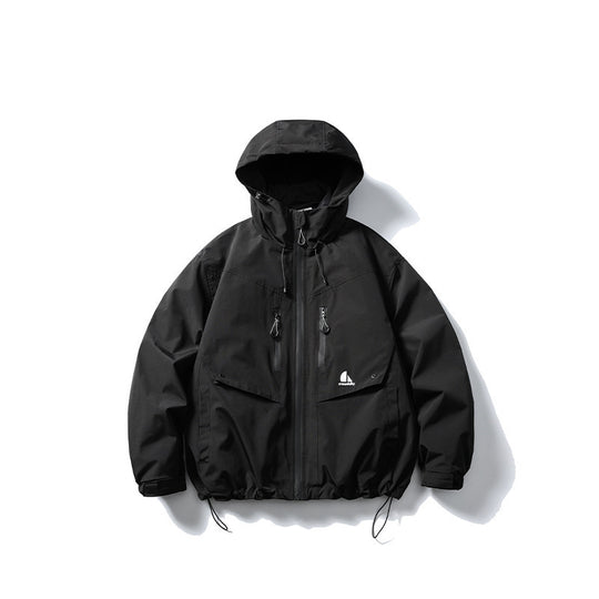 Unisex Wasserdichte technische Kapuzenjacke mit Mehrfach‑Taschen und verstellbarem Saum Nord Taschen