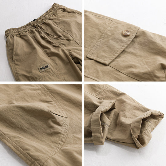 Herren Relaxte Cargo-Hose mit elastischem Bund, Kordelzug und vielseitigen Beintaschen Nord Taschen