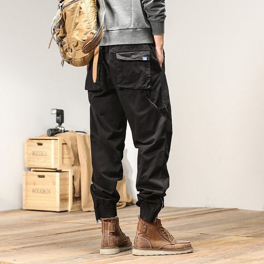Herren Tapered-Utility-Cargohose im Joggerstil mit elastischem Comfortbund, aufgesetzten Taschen und Knöchel‑Reißverschluss Nord Taschen