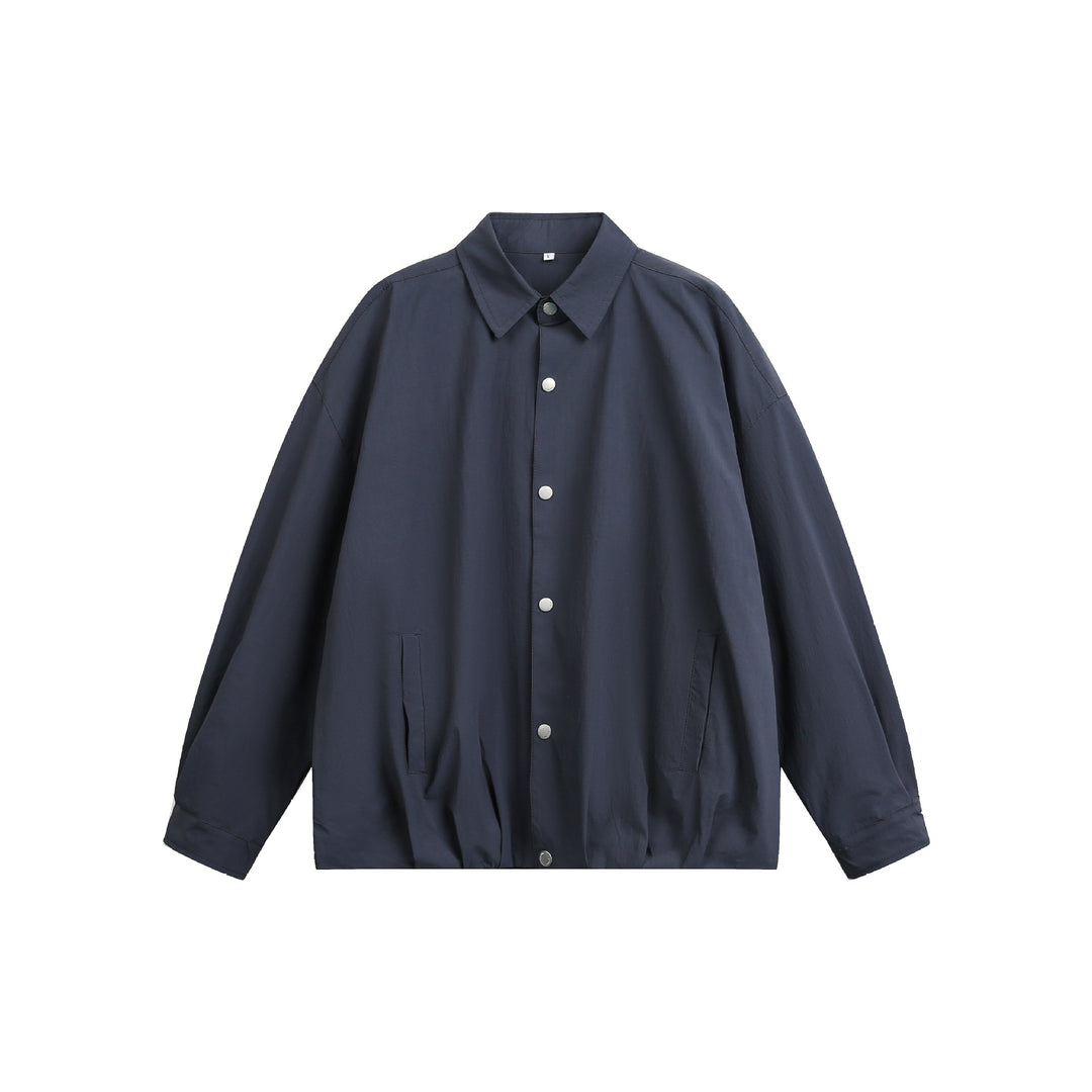 Herren Oversize Coachjacke mit Druckknopf‑Verschluss und geradem Saum Nord Taschen