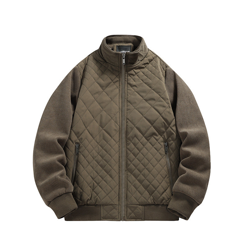 Herren gesteppte Hybridjacke mit Stehkragen und Strickärmeln Nord Taschen