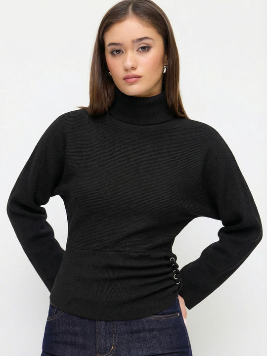 Damen Eleganter Rollkragenpullover Nord Taschen