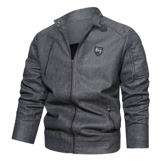 Herren robustes Denim‑Look Fieldblouson mit gesteppter Schulterpartie und Reißverschlussdetails Nord Taschen
