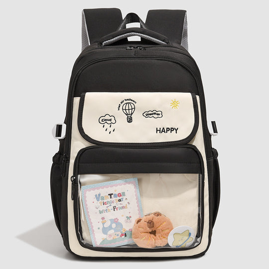 Damen Freizeit-Rucksack mit transparentem Sichtfach und kreativem Aufdruck Nord Taschen