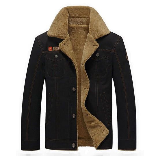 Herren Canvas-Fieldjacke mit wärmender Sherpa-Innenfutter und Utility-Taschen Nord Taschen