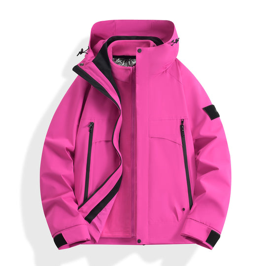 Damen wasserdichter modularer Parka mit abnehmbarer Fleece-Innenjacke und technischer Kapuze Nord Taschen