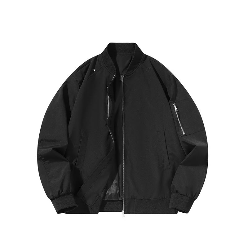 Men's  minimalist matte-shell relaxed-fit flight bomber jacket with sleeve utility zip pocket Nord Taschen