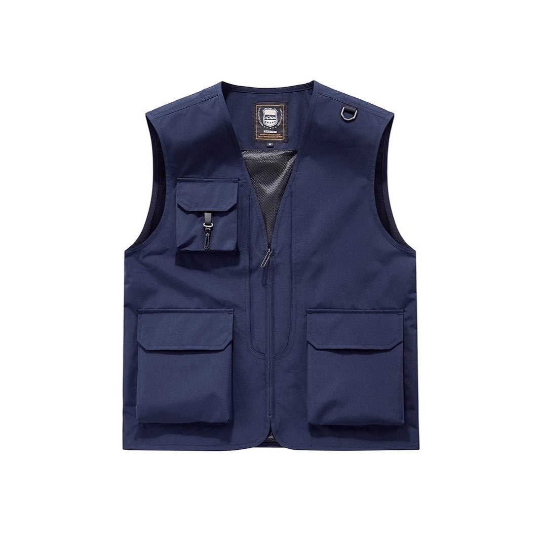Herren Sichtbare Multifunktionale Utility-Weste mit Mesh‑Futter, Mehrfachtaschen und D‑Ring Nord Taschen