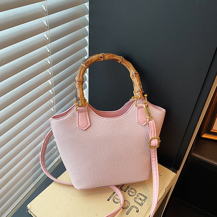 Damen Designer Handtasche mit stilvollem Bambusgriff Nord Taschen