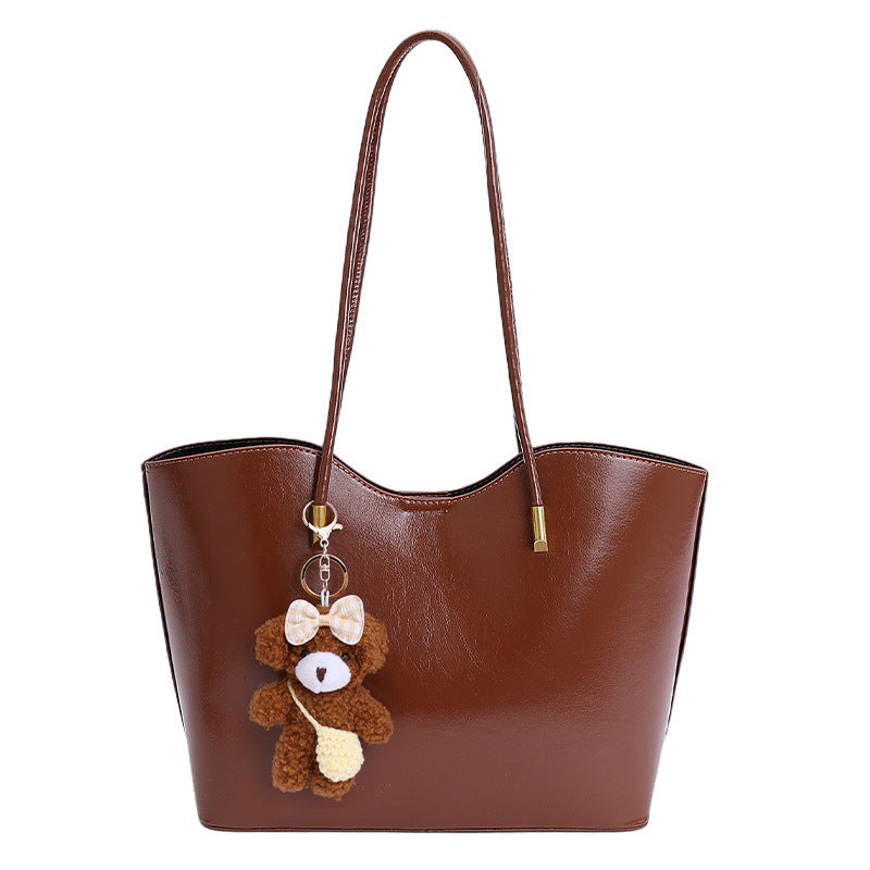 Damen Shopper-Tasche mit verspieltem Kuscheltier-Anhänger Nord Taschen
