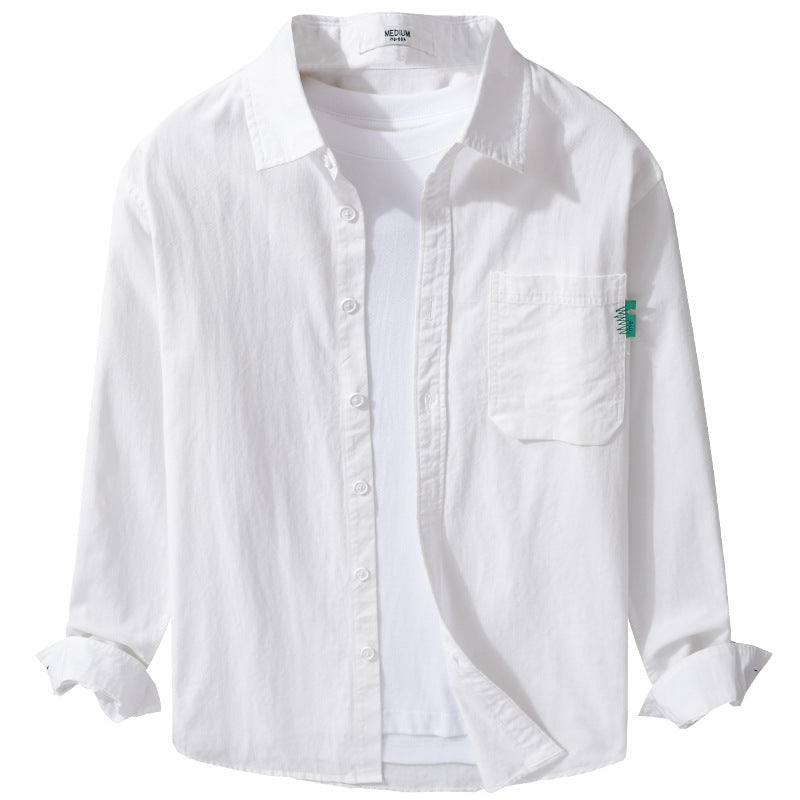 Herren Leichtes Baumwoll-Layering-Overshirt mit Brusttasche und Kentkragen Nord Taschen