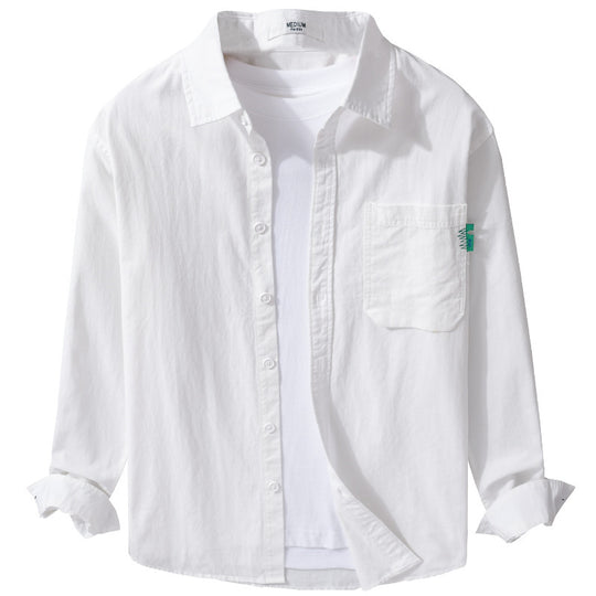 Herren Leichtes Baumwoll-Layering-Overshirt mit Brusttasche und Kentkragen Nord Taschen