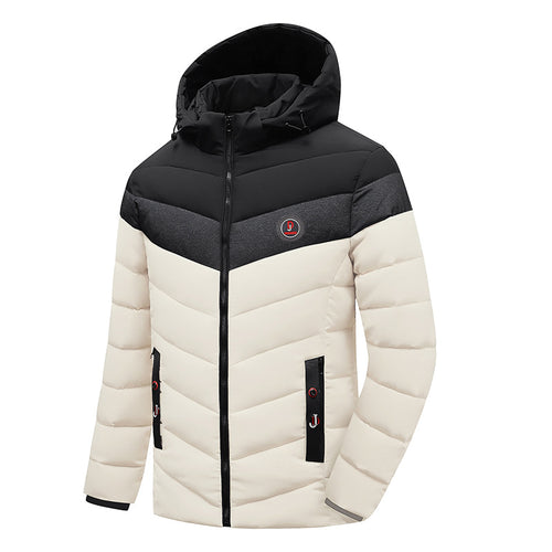 Herren Steppanorak mit Kapuze und wattierter Chevron-Isolationsjacke Nord Taschen