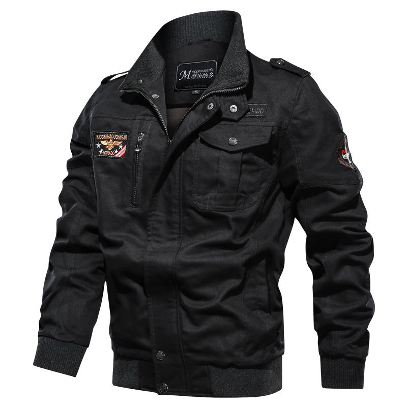Herren Canvas-Fliegerblouson im Utility-Stil mit Epauletten und Zip-Brusttasche Nord Taschen