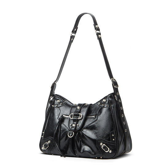 Damen Hobo-Tasche mit herausnehmbarem Innenbeutel und dekorativen Nieten Nord Taschen