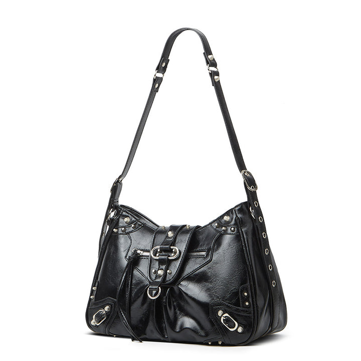 Damen Hobo-Tasche mit herausnehmbarem Innenbeutel und dekorativen Nieten Nord Taschen