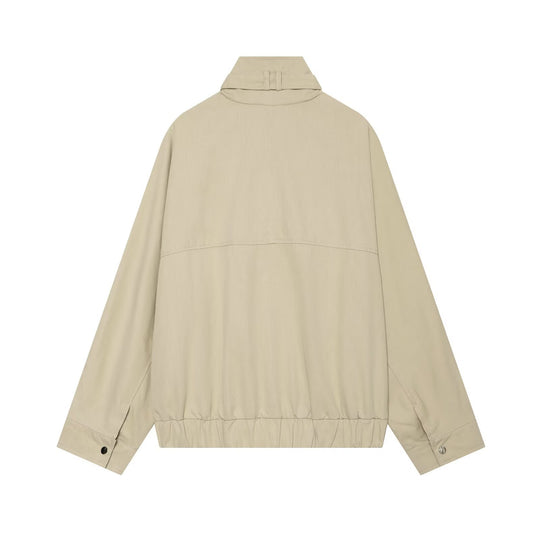 Damen Kurze Boxy-Fieldjacke mit hohem Funnelkragen und karierten Ärmelumschlägen Nord Taschen