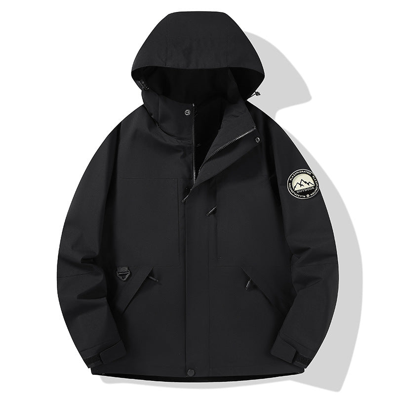Damen wasserdichte Hardshell-Outdoorjacke mit Kapuze und Multifunktionstaschen Nord Taschen