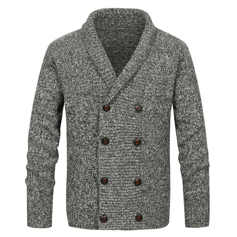 Herren Strickjacke mit Schalkragen und doppelter Knopfleiste Nord Taschen