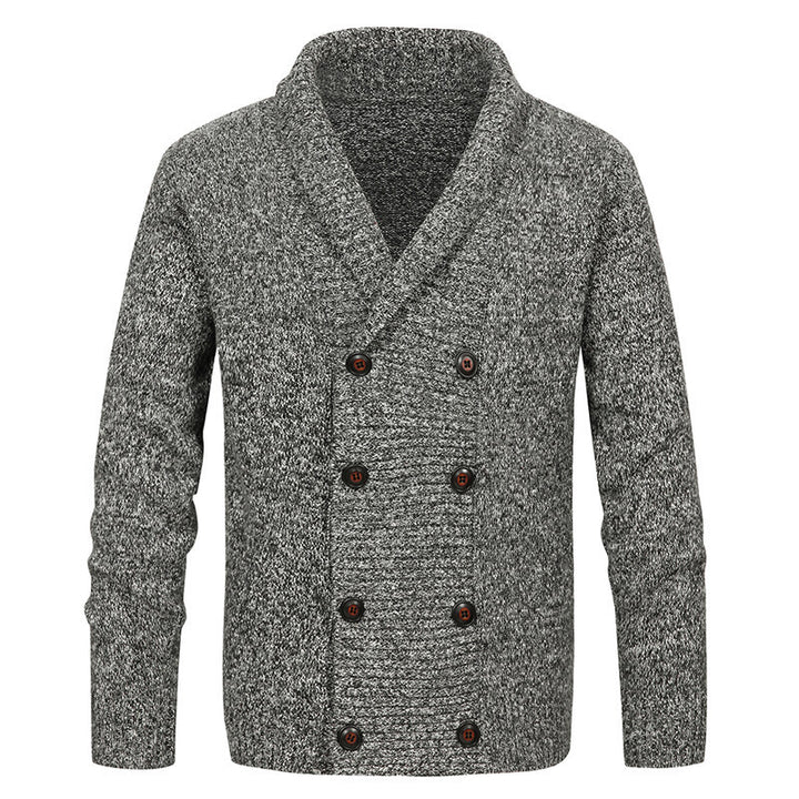 Herren Strickjacke mit Schalkragen und doppelter Knopfleiste Nord Taschen