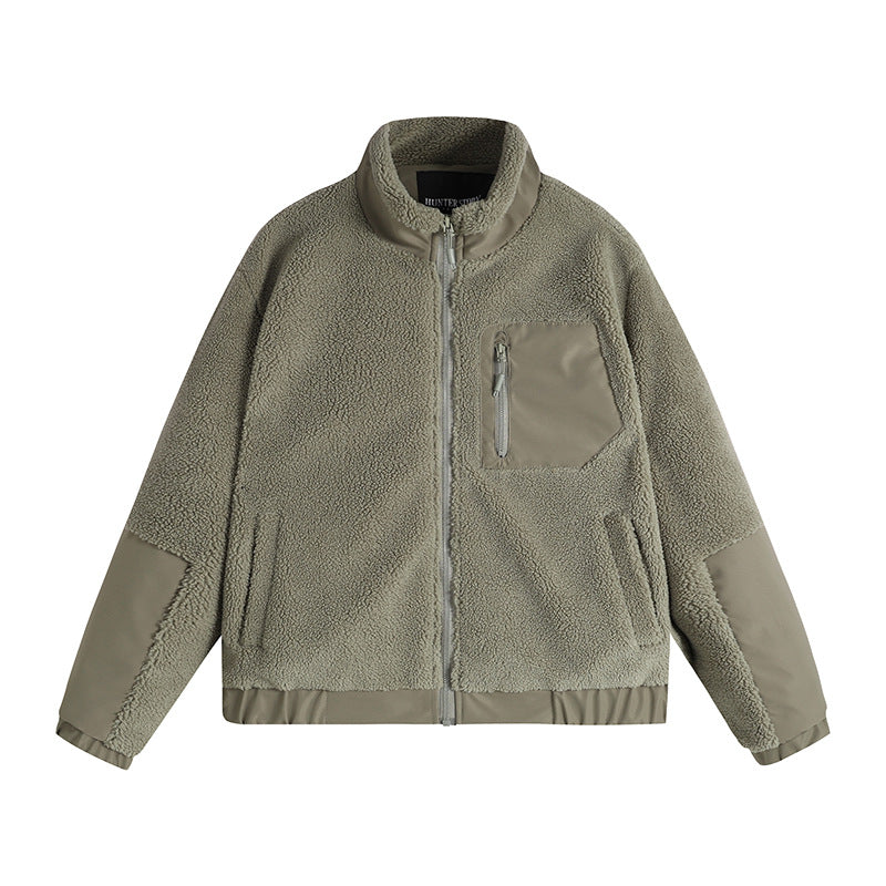 Herren Thermo-Sherpa-Fleecejacke mit Reißverschluss, Brusttasche und verstärkten Ellenbogen Nord Taschen