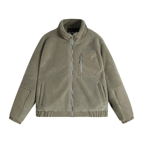Herren Thermo-Sherpa-Fleecejacke mit Reißverschluss, Brusttasche und verstärkten Ellenbogen Nord Taschen