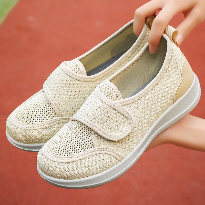 Damen Atmungsaktive Slip-On Freizeitschuhe mit verstellbarem Klettverschluss