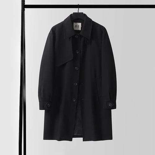 Herren Moderner wasserabweisender Trenchcoat mit verdeckter Knopfleiste und Passformoptimierung Nord Taschen