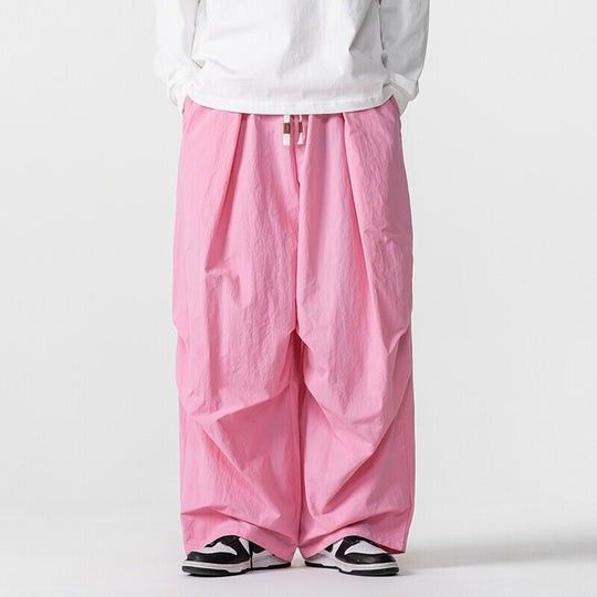 Herren Weite Utility-Loungehose mit überlappenden Falten und Kordelzugbund Nord Taschen