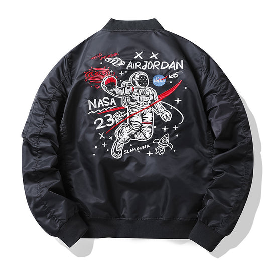 Herren Pilotenbomberjacke im Fliegerstil mit Abzeichenpatch und Ärmeltasche Nord Taschen