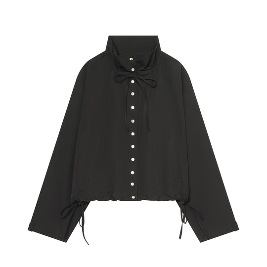 Damen Kurztaillierter Blouson mit hohem Funnelkragen und Tunnelzugtaillierung Nord Taschen