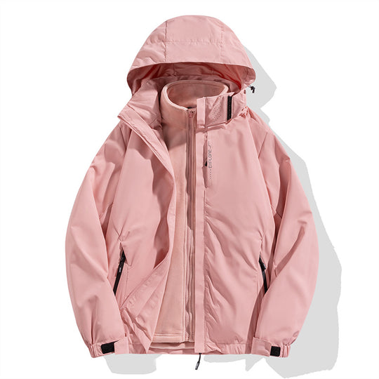Herren zweiteilige Winterjacke mit abnehmbarer Fleece-Innenjacke wasserdicht winddicht Nord Taschen
