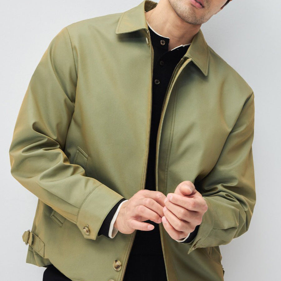 Herren Kurzjacke im modernen Harrington‑Stil mit Stehkragen und verdecktem Reißverschluss Nord Taschen