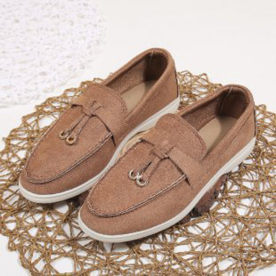 Damen nan elegante Mokassin-Loafer mit dekorativer Ringschlaufe, weichem Komfortfußbett und flexibler Leichtsohle Nord Taschen
