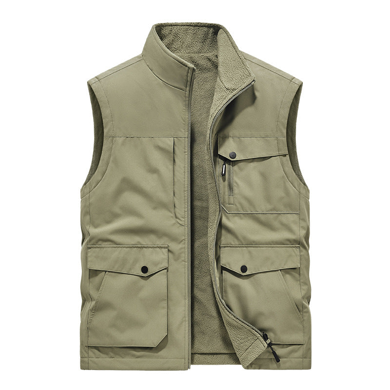 Herren Multifunktionale Utility-Weste mit Fleece-Innenfutter und Mehrfach-Taschen Nord Taschen
