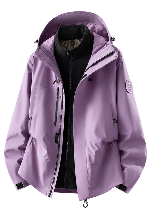 Herren wasserdichte Outdoorjacke mit abnehmbarer Fleece-Innenjacke Nord Taschen