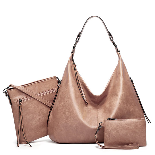Damen Hobo-Tasche mit abnehmbaren Kosmetiktäschchen und praktischem Fächerdesign Nord Taschen