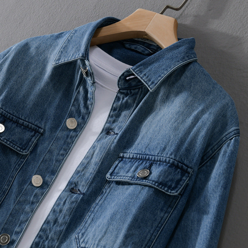 Herren Denim-Utility-Hemdjacke mit Brusttaschen und legerer Passform Nord Taschen