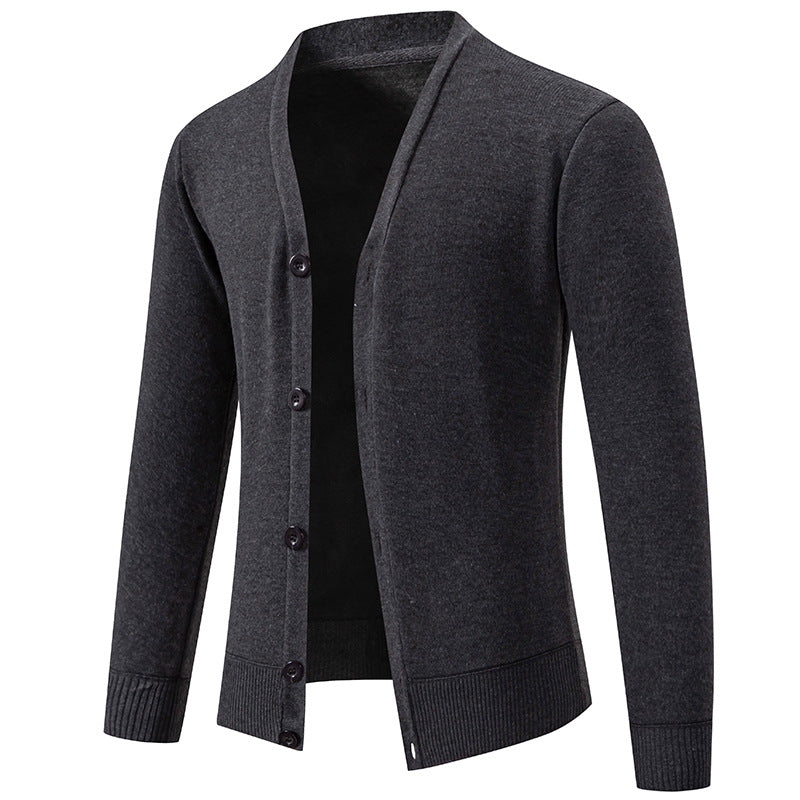 Herren Feinstrick-Cardigan mit V-Ausschnitt, schmaler Silhouette und Rippabschlüssen Nord Taschen