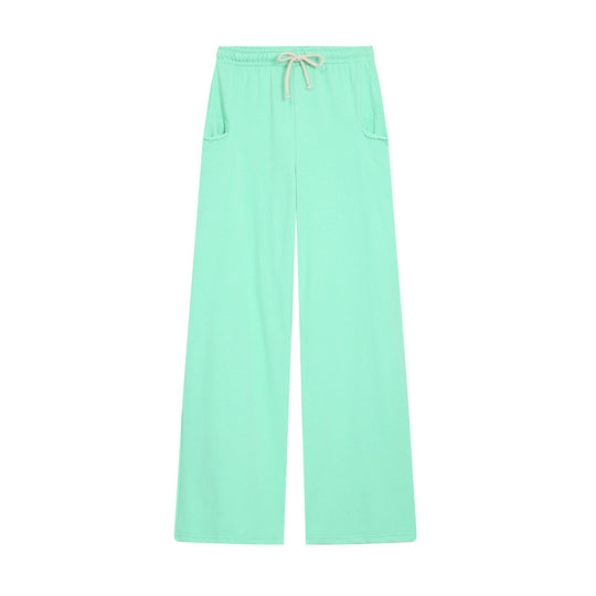 Damen Weite Jersey‑Loungehose mit Gummibund, Kordelzug und Fransen‑Taschen Nord Taschen