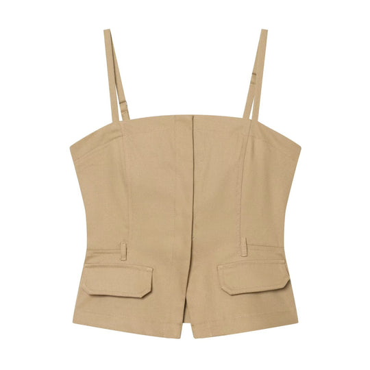 Damen Weite Culotte-Hose mit Bundfalten, Gürtelschlaufen und seitlichen Eingrifftaschen Nord Taschen