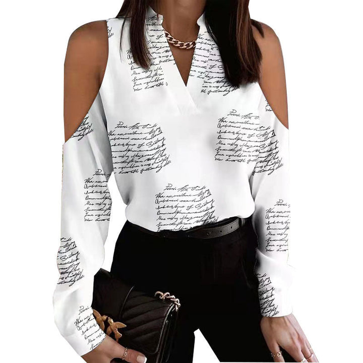 Damen Bluse mit schulterfreier Verarbeitung und floralem Druck