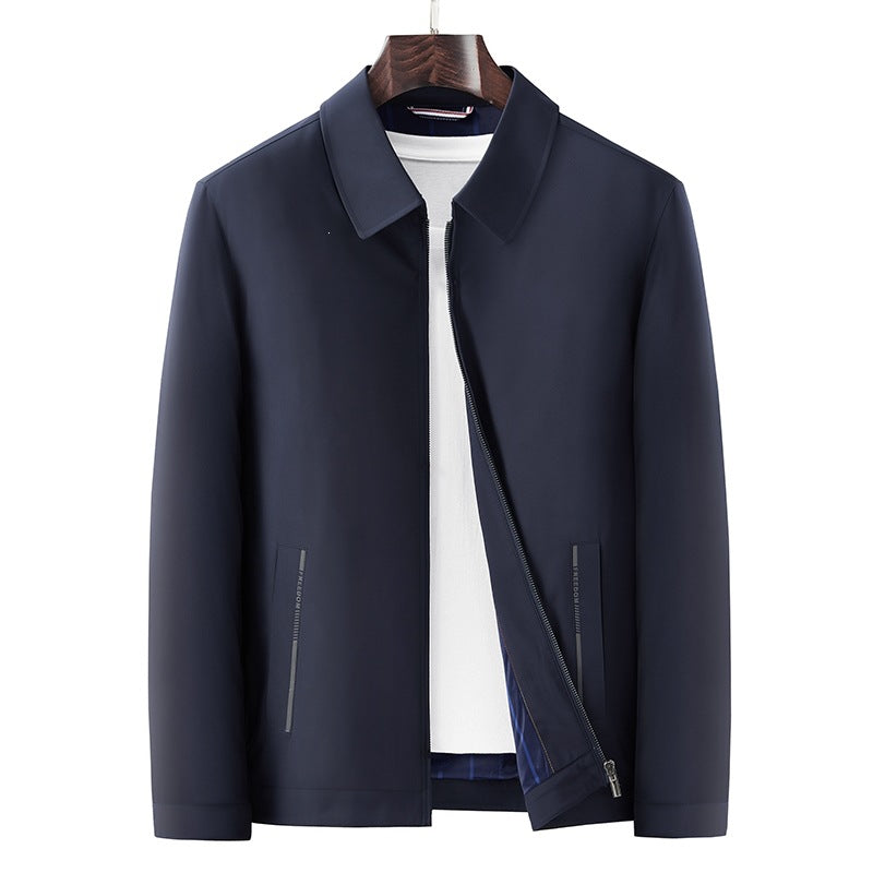 Herren Minimalistische leichte Übergangsjacke mit Hemdkragen, verdecktem Reißverschluss & seitlichen Reißverschlusstaschen Nord Taschen