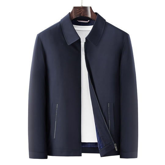 Herren Minimalistische leichte Übergangsjacke mit Hemdkragen, verdecktem Reißverschluss & seitlichen Reißverschlusstaschen Nord Taschen