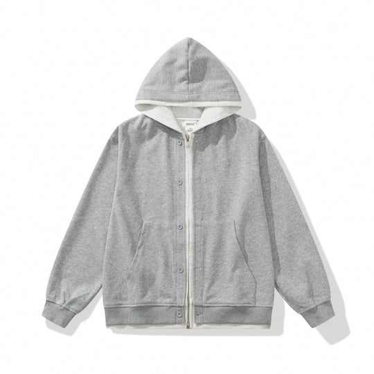 Unisex Oversize-Kapuzenjacke mit Doppelverschluss, Fleece-Innenfutter und Kängurutaschen Nord Taschen