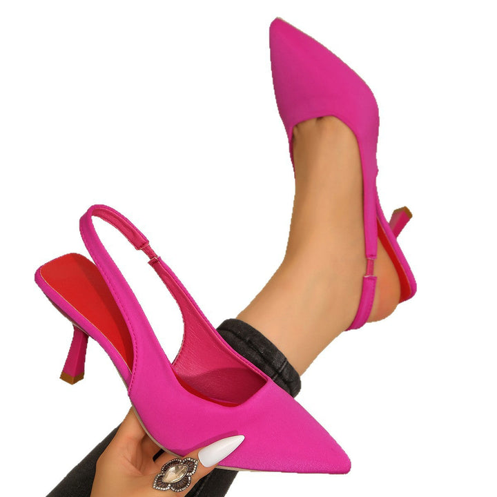 Damen elegante Sling-Pumps mit schmalem Riemen und hochglänzendem Finish