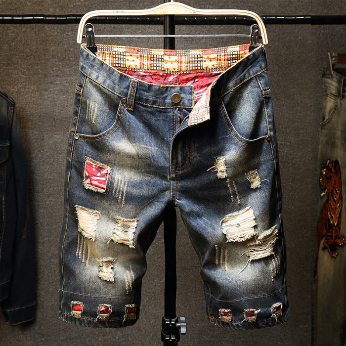 Herren lässige Denim-Shorts im modischen Destroyed-Look